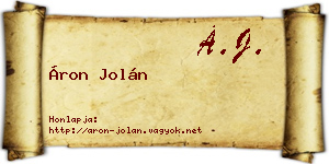 Áron Jolán névjegykártya