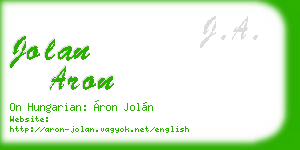 jolan aron business card